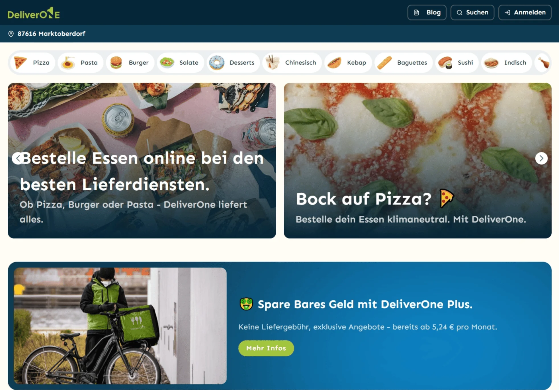 Projekt "DeliverOne.de". UI/UX Design, Web- & Backendentwicklung.